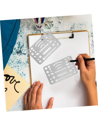 6 Piezas Escudo de Borrado Acero Inoxidable VILLFUL 9x5cm