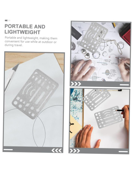 6 Piezas Escudo de Borrado Acero Inoxidable VILLFUL 9x5cm