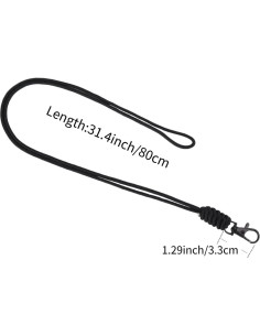 Soporte de Lanyard FANASY para Insignias y Llaves 80cm Negro 2