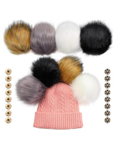 8 Bolas de Pom Pom de Piel Sintética Juinte 15 cm para DIY