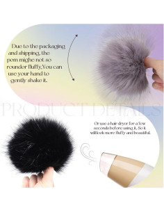 8 Bolas de Pom Pom de Piel Sintética Juinte 15 cm para DIY 2