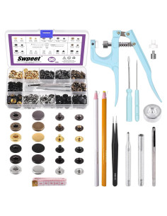 Kit de Sujetadores de Botones de Cuero Swpeet 90 Juegos 12.5mm