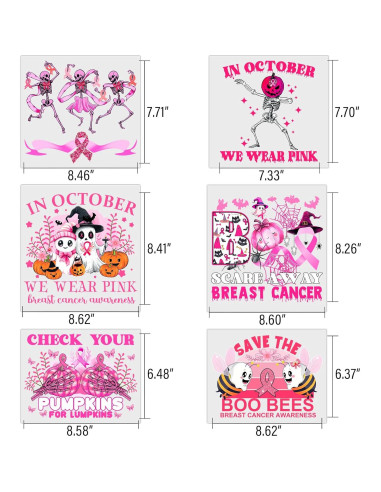 Calcomanías de Transferencia de Calor ANTING - 12 Piezas Rosa Halloween