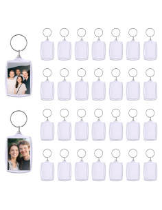 30 Llavero Marco de Fotos Acrílico Transparente DIY 23.3x17cm