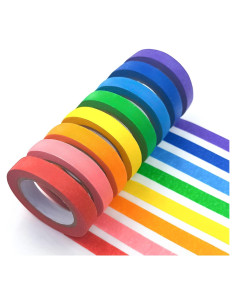 Cinta de Enmascarar de Colores UMETDO 1.27 cm x 9.95 m