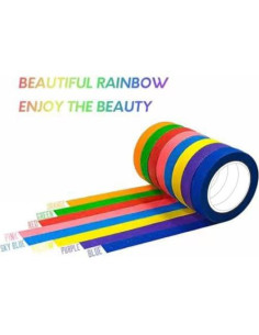 Cinta de Enmascarar de Colores UMETDO 1.27 cm x 9.95 m 2