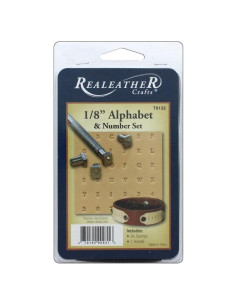 Juego de Sellos de Alfabeto y Números Realeather T8132 0.32 cm