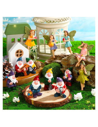 Kit de Jardín 47 Piezas Geetery Figuras de Hadas y Gnomos