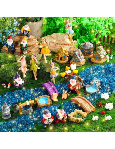 Kit de Jardín 47 Piezas Geetery Figuras de Hadas y Gnomos