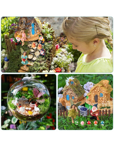 Kit de Jardín 47 Piezas Geetery Figuras de Hadas y Gnomos