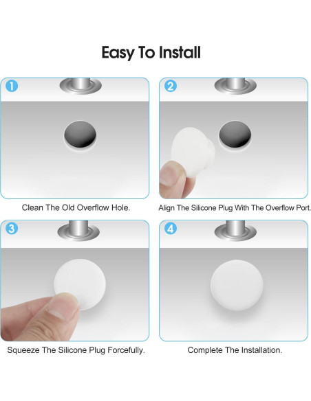 Tapones de Silicona DIFENLUN 24 Piezas para Baño 12-23mm