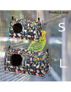 Cama Nido Caliente para Loro ShuRung Tamaño S 22.1x12.4cm 2