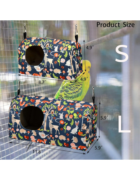 Cama Nido Caliente para Loro ShuRung Tamaño S 22.1x12.4cm