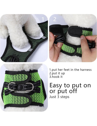 Arnés Suave para Perros Pequeños Shifenmei Verde XX-Pequeño