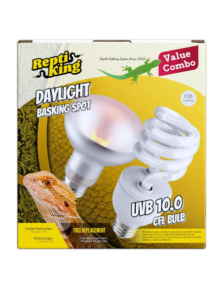 Combo Bombillas de Calor 100W y UVB 10.0 24W ReptiKing