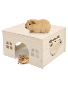 Casa de Cobaya de Madera EAROND 29x23.6x17.5 cm