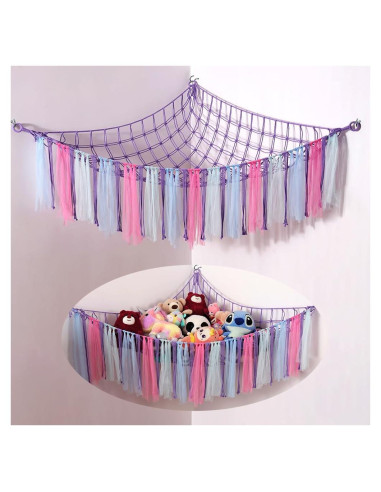 Hamaca Organizador de Juguetes MKO SHUN con Luz LED Púrpura