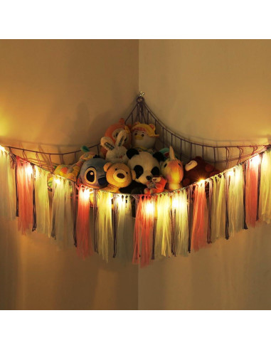 Hamaca Organizador de Juguetes MKO SHUN con Luz LED Púrpura