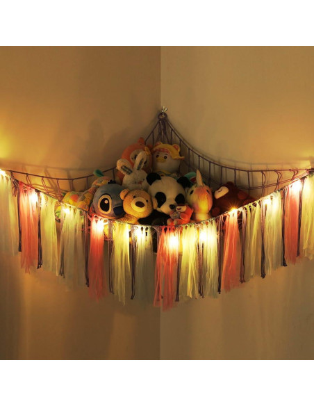 Hamaca Organizador de Juguetes MKO SHUN con Luz LED Púrpura