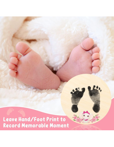 Cartel de Nacimiento Bebé R HORSE Elefante Rosa con Tinta