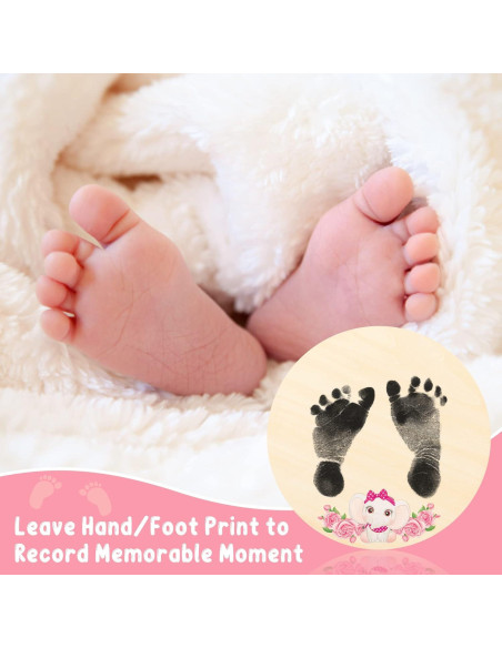 Cartel de Nacimiento Bebé R HORSE Elefante Rosa con Tinta