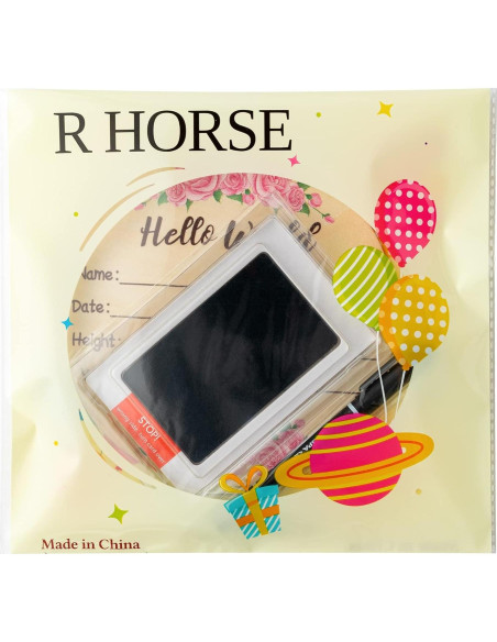 Cartel de Nacimiento Bebé R HORSE Elefante Rosa con Tinta