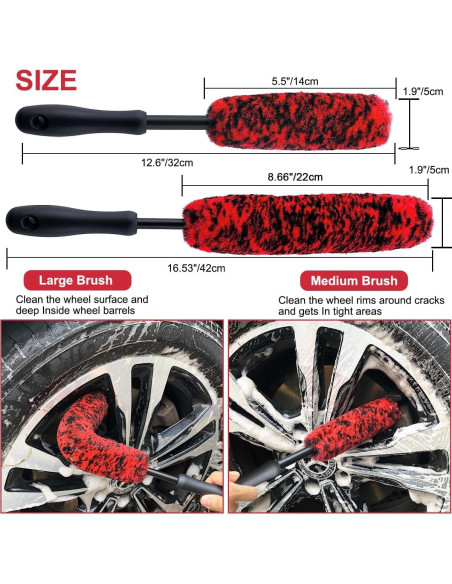 Juego de Cepillos de Limpieza para Ruedas Latamil 9 Piezas