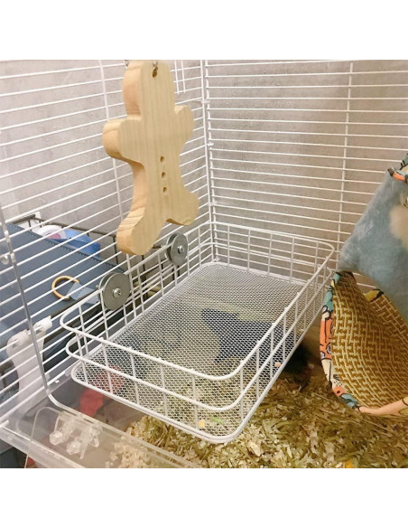 Plataforma para jaula de mascotas WOLEDOE 24.9x16cm Metal Blanco