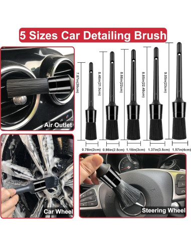 Juego de Cepillos de Limpieza para Ruedas Latamil 9 Piezas