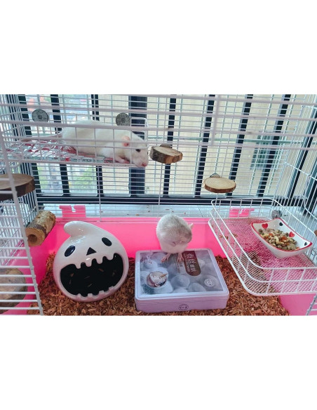 Plataforma para jaula de mascotas WOLEDOE 24.9x16cm Metal Blanco