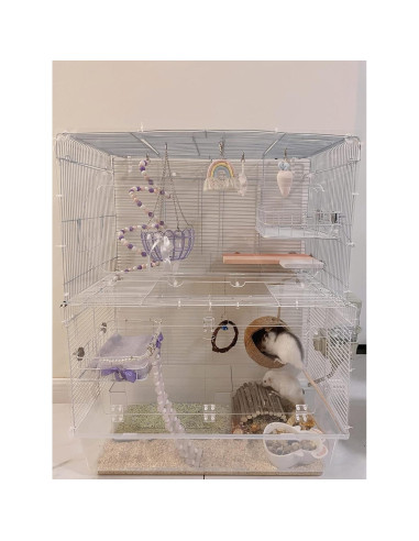 Plataforma para jaula de mascotas WOLEDOE 24.9x16cm Metal Blanco