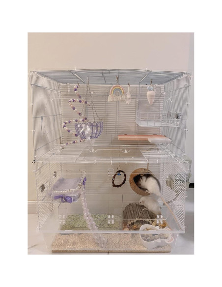 Plataforma para jaula de mascotas WOLEDOE 24.9x16cm Metal Blanco