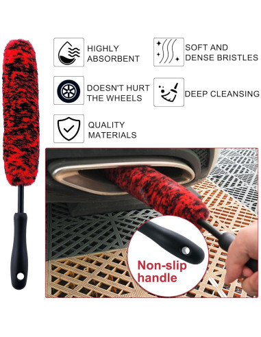 Juego de Cepillos de Limpieza para Ruedas Latamil 9 Piezas