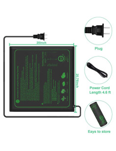 Alfombrillas térmicas para plántulas Honghu 50.8x52.7cm - Paquete de 2 2