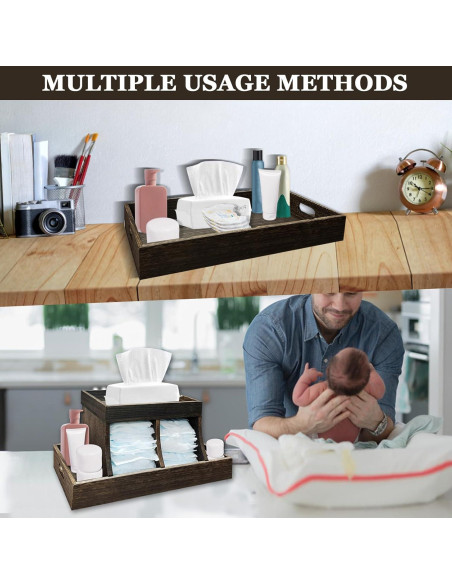 Organizador de Pañales YEXEXINM de Madera 5 Compartimentos