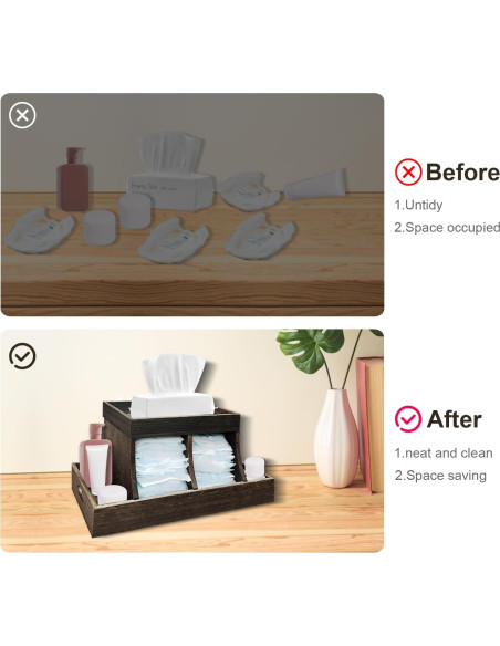 Organizador de Pañales YEXEXINM de Madera 5 Compartimentos