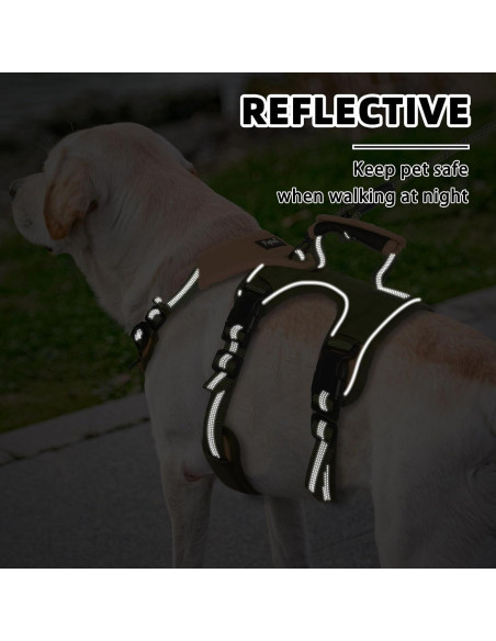 Arnés para Perros PUPTECK Grande Verde Reflectante Ajustable