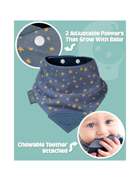 Babero de Dentición Neckerchew Cheeky Chompers 2 en 1