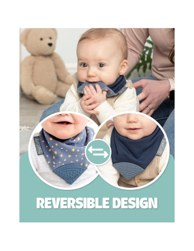 Babero de Dentición Neckerchew Cheeky Chompers 2 en 1