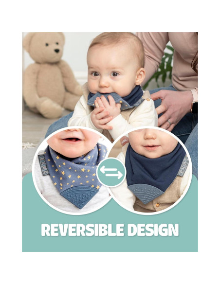 Babero de Dentición Neckerchew Cheeky Chompers 2 en 1