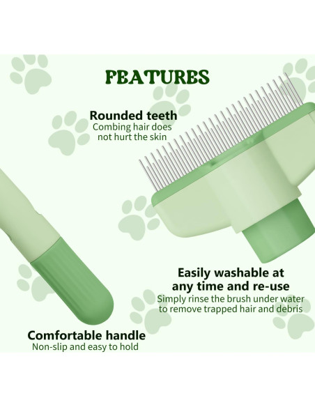 Cepillo para eliminación de pelo de mascotas Latonyar Verde