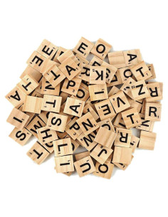 100 Azulejos de Alfabeto de Madera TMEEIHNSS para Manualidades