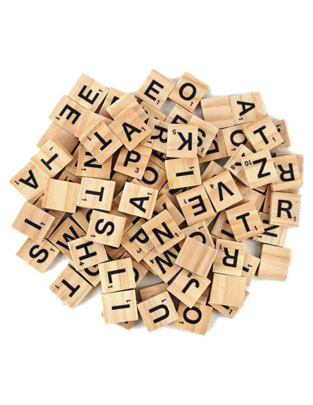 100 Azulejos de Alfabeto de Madera TMEEIHNSS para Manualidades