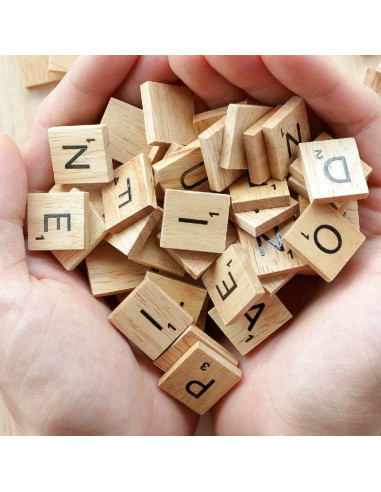 100 Azulejos de Alfabeto de Madera TMEEIHNSS para Manualidades