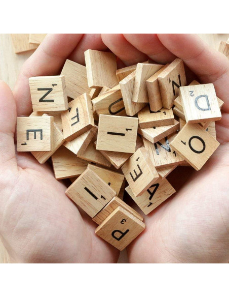 100 Azulejos de Alfabeto de Madera TMEEIHNSS para Manualidades