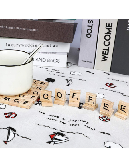 100 Azulejos de Alfabeto de Madera TMEEIHNSS para Manualidades