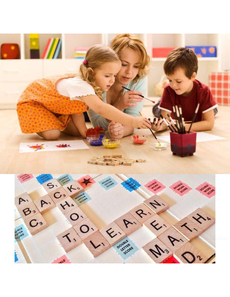 100 Azulejos de Alfabeto de Madera TMEEIHNSS para Manualidades