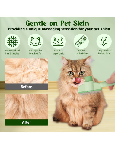 Cepillo para eliminación de pelo de mascotas Latonyar Verde