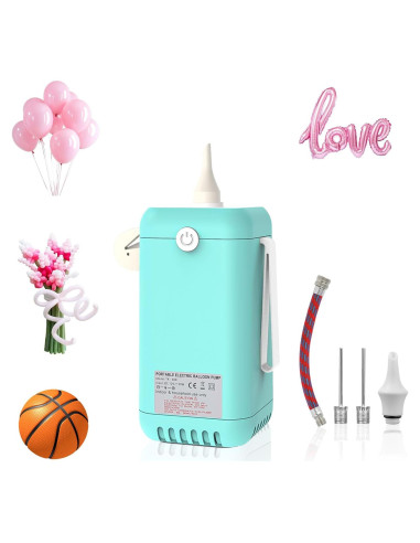 Bomba de Globo Eléctrica AXHJ 2 en 1 para Globos y Pelotas