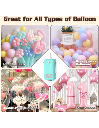 Bomba de Globo Eléctrica AXHJ 2 en 1 para Globos y Pelotas